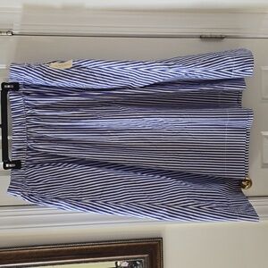 ST. JOHN'S BAY BRAND WOMEN'S PLUS SIZE BLUE AND WHITE STRIPES SKIRT SIZE 1X